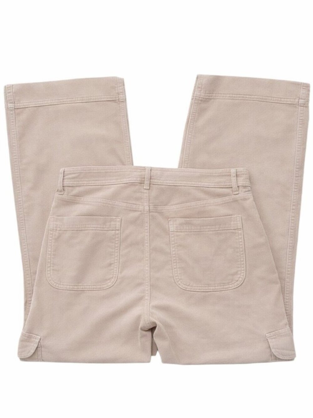 American Eagle High Rise Baggie Wide Leg Corduroy Cargo Pants Dreamy Drape Taupe - Picture 3 of 12